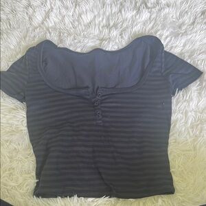 Striped black and navy blue Women's Top